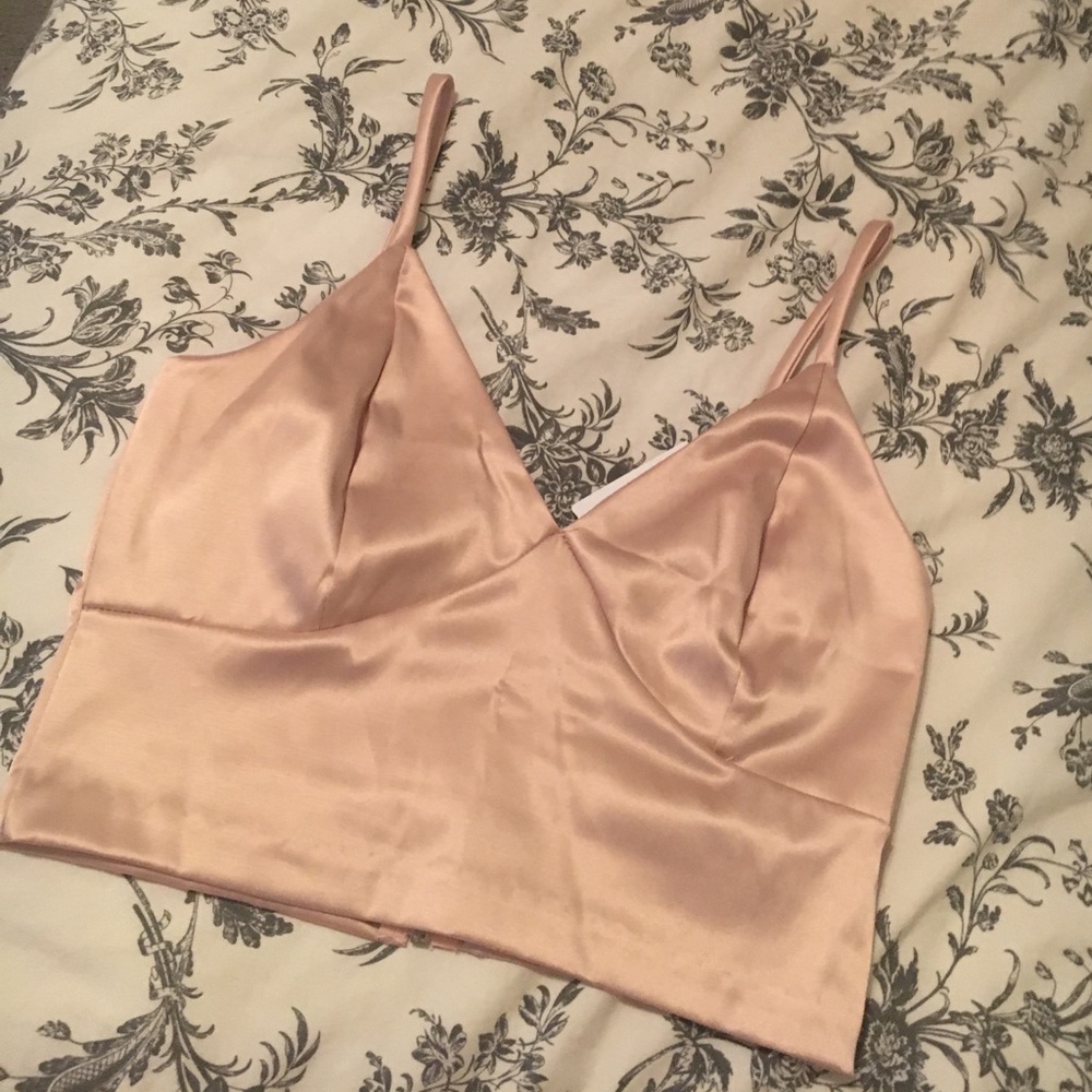 Blush Satin Crop Top